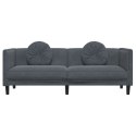Sofa 3-osobowa z poduszkami, ciemnoszara, aksamit Lumarko!