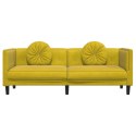 Sofa 3-osobowa z poduszkami, żółta, aksamit Lumarko!