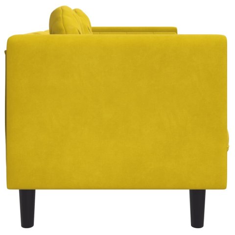Sofa 3-osobowa z poduszkami, żółta, aksamit Lumarko!