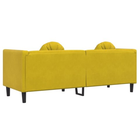 Sofa 3-osobowa z poduszkami, żółta, aksamit Lumarko!