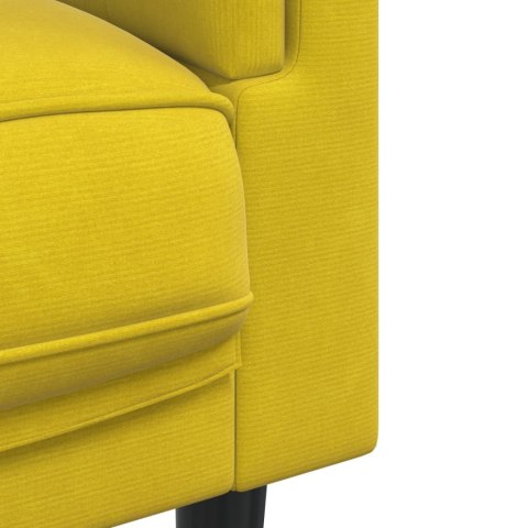 Sofa 3-osobowa z poduszkami, żółta, aksamit Lumarko!