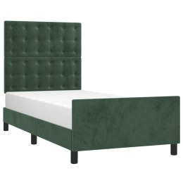 Rama łóżka z zagłówkiem, ciemnozielona, 90x190 cm, aksamitna Lumarko!