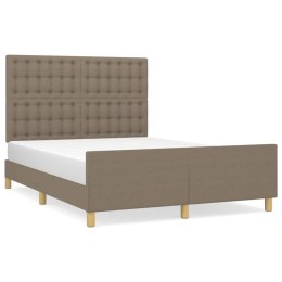 Rama łóżka z zagłówkiem, taupe, 140x190 cm, obita tkaniną Lumarko!