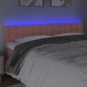 Zagłówek do łóżka z LED, różowy, 180x5x78/88 cm, aksamit Lumarko!
