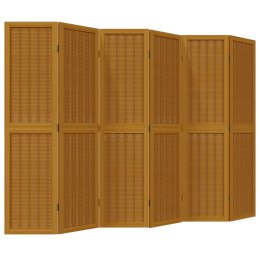 Parawan pokojowy, 6-panelowy, brązowy, lite drewno paulowni Lumarko!