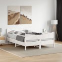 Rama łóżka z wezgłowiem, biała, 140x200 cm, lite drewno sosnowe Lumarko!