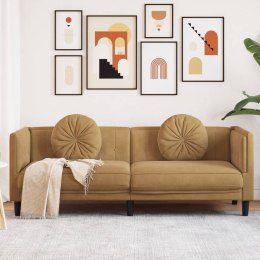 Sofa 3-osobowa z poduszkami, brązowa, aksamit Lumarko!