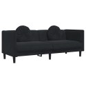 Sofa 3-osobowa z poduszkami, czarna, aksamit Lumarko!