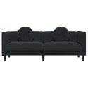 Sofa 3-osobowa z poduszkami, czarna, aksamit Lumarko!