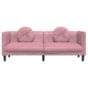 Sofa 3-osobowa z poduszkami, różowa, aksamit Lumarko!