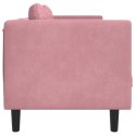Sofa 3-osobowa z poduszkami, różowa, aksamit Lumarko!