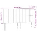 Zagłówek do łóżka z LED, kremowy, 203x16x118/128 cm, tkanina Lumarko!