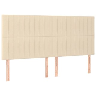 Zagłówki do łóżka, 4 szt., kremowe, 100x5x78/88 cm, tkanina Lumarko!