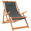 Składane krzesła plażowe, 2 szt., szare, obite tkaniną Lumarko!