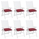 Poduszki na krzesła, 6 szt., winna czerwień 40x40x7 cm, tkanina Lumarko!