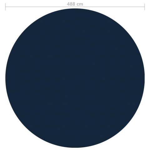 Pływająca folia solarna z PE na basen, 488 cm, czarno-niebieska Lumarko!