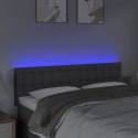 Zagłówek do łóżka z LED, ciemnoszary, 144x5x78/88 cm, tkanina Lumarko!
