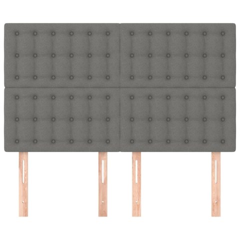 Zagłówki do łóżka, 4 szt., ciemnoszare, 72x5x78/88 cm, tkanina Lumarko!