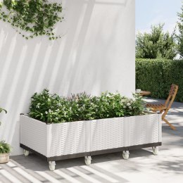 Donica ogrodowa na kółkach, biała, 150x80x54 cm, PP Lumarko!