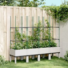 Donica ogrodowa z kratką, biała, 160x40x142,5 cm, PP Lumarko!