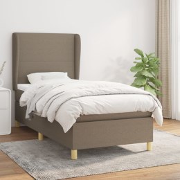 Łóżko kontynentalne z materacem, taupe, tkanina, 100x200 cm Lumarko!