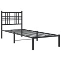 Metalowa rama łóżka z wezgłowiem, czarna, 75x190 cm Lumarko!