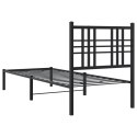 Metalowa rama łóżka z wezgłowiem, czarna, 75x190 cm Lumarko!