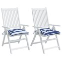 Poduszki na krzesła, 2 szt., niebiesko-białe paski, 50x50x7 cm Lumarko!