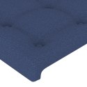 Zagłówek do łóżka z LED, niebieski, 144x5x118/128 cm, tkanina Lumarko!