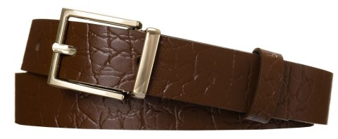 Ciekawy Skórzany Pasek Damski Ze Złotą Klamrą, Zwierzęcy Motyw Lumarko!