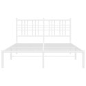 Metalowa rama łóżka z wezgłowiem biała, 140x200 cm Lumarko!