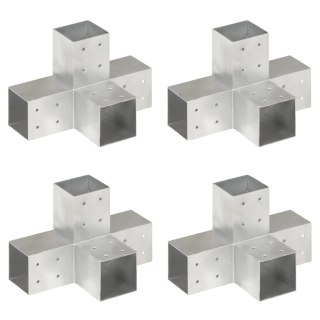 Łączniki w kształcie X, 4 szt., galwanizowany metal, 81x81 mm Lumarko!