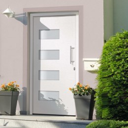 Drzwi zewnętrzne, aluminium i PVC, białe, 110x210 cm Lumarko!