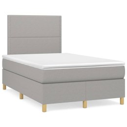 Łóżko kontynentalne z materacem, jasnoszare, 120x190 cm tkanina Lumarko!