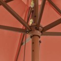 Parasol ogrodowy na drewnianym słupku, terakotowy, 299x240 cm Lumarko!