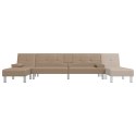 Sofa rozkładana L, cappuccino, 255x140x70 cm, sztuczna skóra Lumarko!