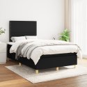 Łóżko kontynentalne z materacem, czarne, 120x190 cm, tkanina Lumarko!
