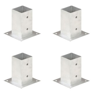 Podstawy słupów, 4 szt., galwanizowany metal, 81 mm Lumarko!