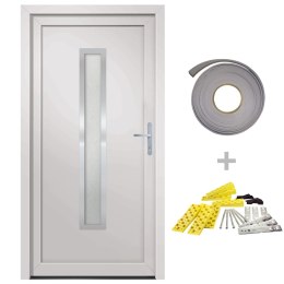 Drzwi wejściowe, białe, 88x200 cm, PVC Lumarko!