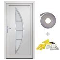 Drzwi wejściowe, białe, 98x200 cm, PVC Lumarko!