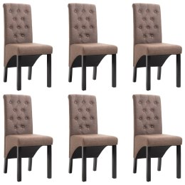 Krzesła do jadalni, 6 szt., brązowe, tapicerowane tkaniną Lumarko!