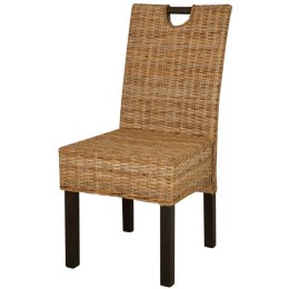 Krzesła stołowe, 4 szt., rattan Kubu i drewno mango Lumarko!