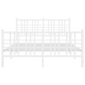 Metalowa rama łóżka z wezgłowiem i zanóżkiem, biała, 137x190 cm Lumarko!