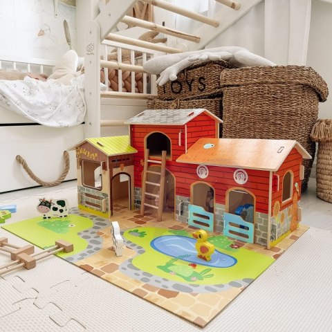 GREEN Mega Farma Figurki Zwierząt Stajnia Obora Kurnik 18 el. Lumarko!