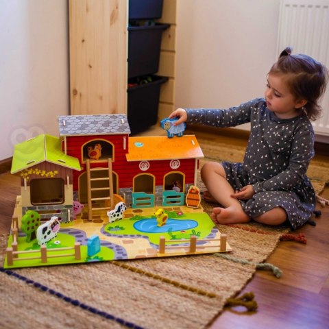 GREEN Mega Farma Figurki Zwierząt Stajnia Obora Kurnik 18 el. Lumarko!