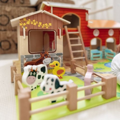 GREEN Mega Farma Figurki Zwierząt Stajnia Obora Kurnik 18 el. Lumarko!