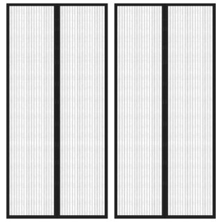 Moskitiera na drzwi z magnesami, 2 szt., czarna, 220x110 cm Lumarko!