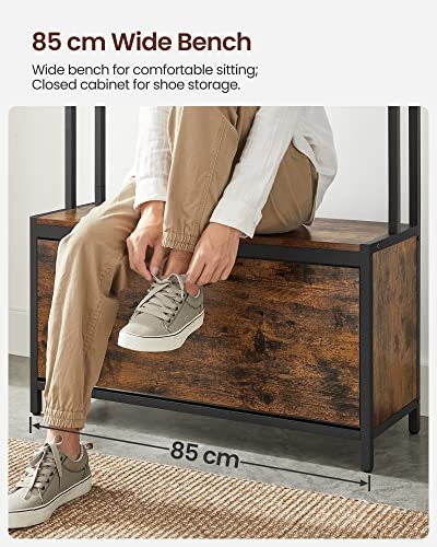 Wieszak na ubrania z szafką na buty, wieszak na ubrania z ławką, wieszak na ubrania, szafka na buty, 9 haczyków, górna półka, do