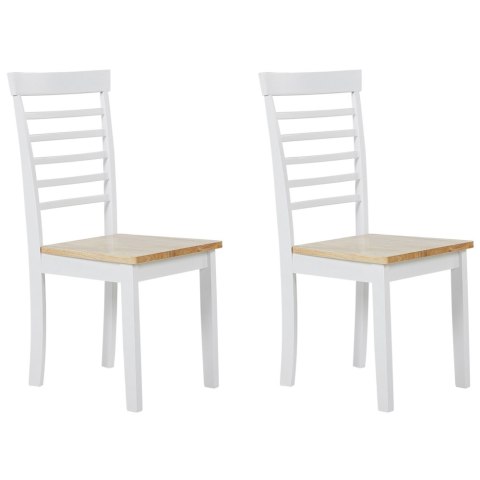Zestaw 2 krzeseł do jadalni drewniany jasny z białym BATTERSBY Lumarko!