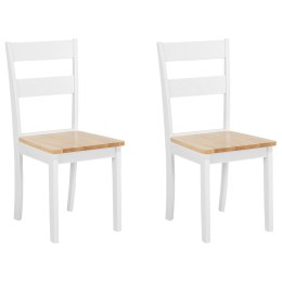 Zestaw 2 krzeseł do jadalni drewniany jasny z białym GEORGIA Lumarko!